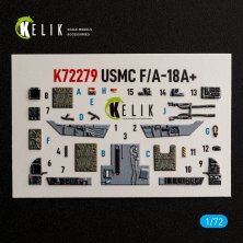 Kelik 1/72 Int�rieur 3D F/A-18+ USMC pour Academy