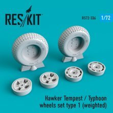 1/72 Hawker Tempest/Typhoon weighted wheels set type 1