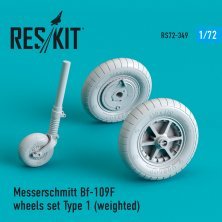 1/72 Messerschmitt Bf-109F weighted wheels set Type 1
