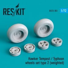 1/72 Hawker Tempest/Typhoon weighted wheels set type 2