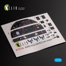 1/72 AVRO VULCAN B.2 Rear cockpit interior3D for Airfix decal