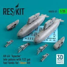 1/35 AH-64 late pylons with 122 gal fuel tanks