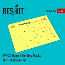 1/48 Bell-Boeing MV-22 Osprey canopy and wheels painting masks