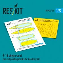 Masques de peinture F-16 monoplace 1/72 Academy