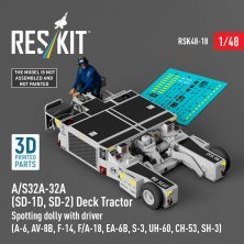 Reskit 1/48 Deck-Traktor A/S32A-32A SD-1D SD-2 mit Fahrer