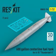 1/32 600 gallon centerline fuel tank A-10 1 pc.