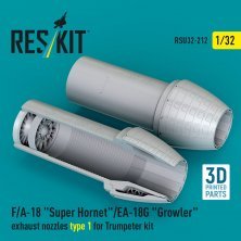 1/32 F/A-18 Super Hornet/EA-18G exhaust nozzles 1 for Trumpeter