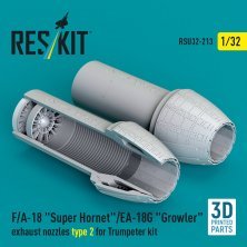 1/32 F/A-18 Super Hornet/EA-18G exhaust nozzles 2 for Trumpeter