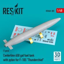 1/48 Centerline 650 gal fuel tank with pylons for Republic F-105
