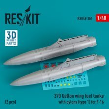 1/48 370 Gallon wing fuel tanks with pylons type 1
