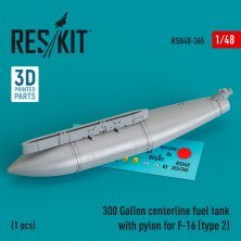 1/48 300 Gallon centerline fuel tank with pylon F-16 type 2