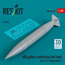 1/48 600 gallon centerline fuel tank A-10 1 pc.
