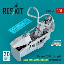 1/48 Mirage 2000C cockpit Basic ed.with 3D for Kinetic