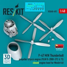 Reskit 1/48 H�lice et moteur P-47 M/N Thunderbolt pour Miniart
