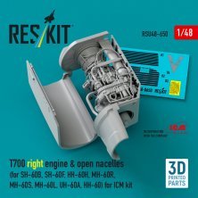 ResKit 1/48 T700 Motor rechts offene Gondeln ICM ResKit 1/48 T700 Motor rechts offene Gondeln ICM