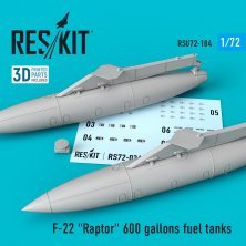 1/72 F-22 Raptor 600 gallons fuel tanks