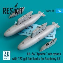 1/72 AH-64 Apache late pylons with 122 gal fuel tanks