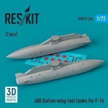 1/72 600 Gallon wing fuel tanks F-16 2 pcs.
