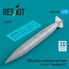 1/72 600 gallon centerline fuel tank A-10 1 pc.
