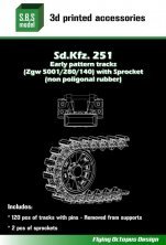 1/35 Sd.Kfz.251 Early Pattern tracks sprocket non-poligonal rubb