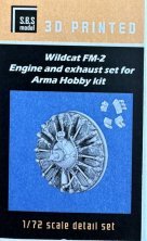 1/72 FM-2 Wildcat Engine & exhaust set for Arma Hobby