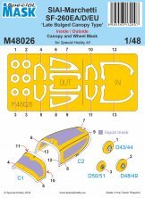 1/48 Mask SF-260EA/D/EU Late Bulged Canopy for Special Hobby
