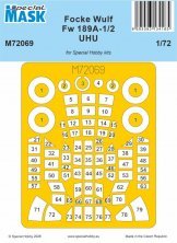 Masque de peinture Fw 189A-1/2 Uhu 1/72 Special Hobby Masque de peinture Fw 189A-1/2 Uhu 1/72 Special Hobby