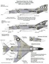 Microscale D�calcomanies F-4J Phantom USMC 1/72