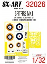 1/32 Paint mask Spitfire Mk.I K9795 White 19 for Kotare