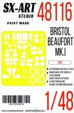 1/48 Paint mask Bristol Beaufort Mk.I