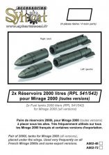 1/72 2000L fuel tanks for Mirage 2000 RPL541/542
