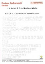Techmod D�calcomanies Num�ros S�ries US Blanc 1/48