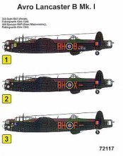 1/72 Avro Lancaster B.I/III 3 PB705 BH-B Yak Bus; PA262 BH-X