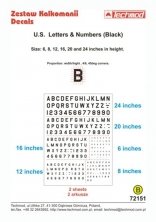 1/72 US Letters & Numbers (Black)