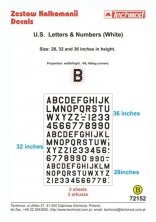1/72 US Letters & Numbers (Black)