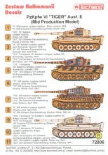 Techmod D�calcomanies Tiger Ausf.E Mid Production 1/72