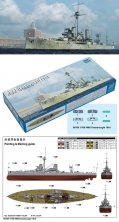 1/700 HMS Dreadnought 1918 Deck wood pattern finely rendered