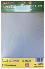 0.3mm HIPS plastic sheet A4 x 2 pcs