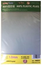 1.0mm HIPS plastic sheet A4 x 2 pcs