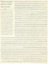 Décalcomanies RAF Codes Numéros Série 1/72 Décalcomanies RAF Codes Numéros Série 1/72