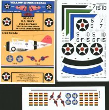 Yellow Wings D�calcomanies F3F-3 VF-5 VF-6 1/32
