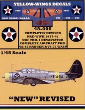 Yellow Wings TBD-1 Devastator Decals 1/48