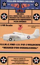 Yellow Wings Decalcomanie F4F-3 Wildcat VMF-121 1/48