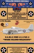 Yellow Wings F4F-3 Wildcat VMF-211 Decals 1/72 Yellow Wings F4F-3 Wildcat VMF-211 Decals 1/72