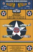 1/72 Multi-Aircraft Series 1, TBD-1, SBD-1, F3F-1 and P-36A