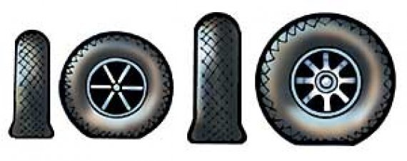 1/72 P-38 Lightning Wheel Set