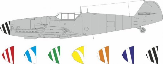 Mask 1/24 Bf 109G-5/6 spinner spirals for Airfix