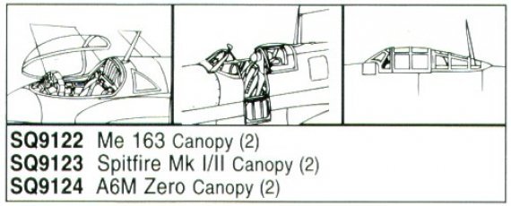 Squadron Canopies Spitfire Mk.I/Mk.II Canopy 1/72