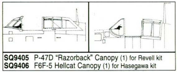 Squadron Canopies P-47D Thunderbolt Razorback 1/32