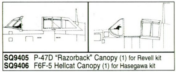 1/32 Grumman F6F-5 Hellcat Canopy. 1 piece. For Hasegawa kit